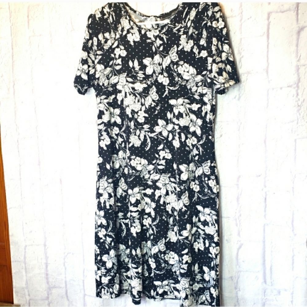 CHETTA B Floral & Polka-dot Jersey-knit Dress